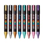 Posca PC-5M Marker | 1.8-2.5 mm Bullet Shaped Tip (Metallic Tone, Pack of 8)
