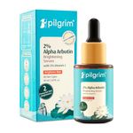 PILGRIM Korean 2% Alpha Arbutin & 3% Vitamin C Brightening Face Serum for glowing skin| Alpha arbutin face serum|All skin types | Men & Women| Korean Skin Care| Vegan & Cruelty-free | 30ml
