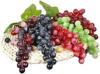 5 Bunches Artificial Grapes, Realistic Simulation Lifelike Rubber Grapes Clusters Fake Grape Bundles Decorative Grapes Hanging Ornaments Photography Bowl Prop Food Ornaments Kitchen Centerpiece Décor