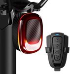 PADONOW Alarm Bike Tail Light: Wireless Remote Bicycle Rear Light USB-C Rechargeable Smart Motion Anti Theft Taillight with Loud Horn Red Led Flashing Lights Waterproof High Lumen Cycling Back Light