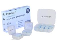 PRIMMAA 8 Pair Reusable Ear Plugs for Sleeping, 27 DB SNR Soft Silicone Noise Cancelling Ear Plugs, Waterproof & Wax Moldable Earplugs for Swimming, Studying & Travelling (0.6”, Blue)