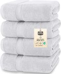 Utopia Towels - Bath Towels Set, Silver - Premium 600 GSM 100% Ring Spun Cotton - Quick Dry, Highly Absorbent, Soft Feel Towels, Perfect for Daily Use (4-Pack)