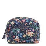 Vera Bradley Women's Cotton Large Cosmetic Makeup Organizer Bag, Flamingo Garden, One Size