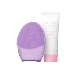 FOREO Deep & Gentle LUNA 4 Sensitive Bundle - Facial Cleansing Brush for Sensitive Skin + LUNA Micro-Foam Face Cleanser 2.0, 100 ml - Deep Cleansing and Firming Silicone Face Massager Beauty Set