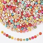 Vicloon 1200 Pcs Acrylic Letter Beads, Alphabet Beads with Storage Box, 7mm Round Letter Beads Bulk, Acrylic Beads for DIY Necklace Bracelet Jewelry Making, A-Z Sorted - Multicolor