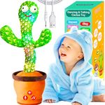 Vitosup Rechargeable Dancing Talking Cactus Toy for Baby Toddler, Volume Control, Singing, Mimicking, Repeating, Toddler Baby Toys, Birthday Gifts for Boys Girls