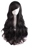 MapofBeauty 28 Inch/70 cm Charming Women's Long Curly Full Hair Wig (Black)