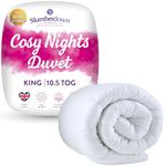 Slumberdown Cosy Nights King Size Duvet - 10.5 Tog All Year Round Quilt Ideal for Summer & Winter - Comfortable, Soft Touch Cover, Hypoallergenic, Machine Washable, Size (225cm x 220cm)