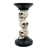 QIAOIDEA Halloween Skull Candle Holder Vintage Pillar Candle Holder Resin Skull Skeleton Candle Sticks Holder Decor Halloween Decorations Indoor for Halloween