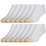 Gold Toe Men's 656f Cotton No Show Athletic Socks, Multipairs, White (12-Pairs), X-Large (Pack of 12)