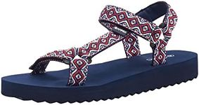 Ampeo Women's Arch Support Hiking Sandals Comfortable Summer Beach Walking Sport Athletic Water Sandals,Blue,Size 8