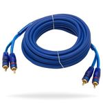 InstallGear 20ft Shielded 2 Male to 2 Male 2-Channel RCA Cable