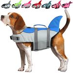 EMUST Dog Life Jacket, Ripstop Dog Lifesaver Vests with Rescue Handle for Small Medium and Large Dogs, Pet Safety Swimsuit Preserver for Swimming Pool Beach Boating (XS,Blue)