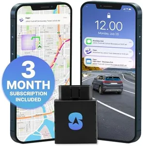 Spytec Plug-in GPS Car Tracker w/ 3 Month Service, No Fees, GPS Tracking for Vehicles, Trucks, & Family Safety, Easy Installation, Speed Monitoring, Location History, USA & Worldwide Tracking