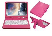 Acm USB Keyboard Case Compatible with Acer One 8t4-82l Tablet Cover Stand Study Gaming Direct Plug & Play - Pink