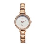 Fastrack Vyb Enigma Quartz Analog Silver MOP Dial Rose Gold Alloy Strap Watch for Women-FV60050WM01W