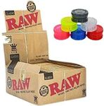 shenzhen Authentic Raw Kingsize Slim Rolling Papers with One Free no.1 Herb Grinder Random Colour [ Full Box of 50 Sleeves ]…