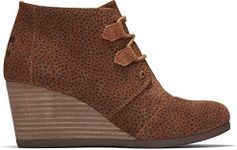 TOMS Women's Kala Desert Wedge Bootie, Tan, 7