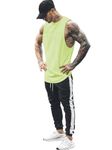 CHKOKKO Men Gym Tank Tops Sports Sleeveless Vest Green 2XL