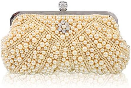 Damara Elegant Women Pearls Handbag Evening Messenger Bags,Champagne