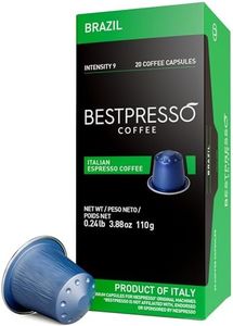 Bestpresso Coffee for Nespresso Original Machine 120 pods Genuine Espresso Brazil Blend Pods Compatible with Nespresso Original