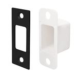 Nuk3y Deadbolt Strike Plate Square Corner 1-1/8" x 2-3/4" with dustbox (Matte Black)