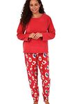 Indigo Sky Women's Gemma Cosy Fleece Cuffed Pyjama, Kira Animal Red, 18-20