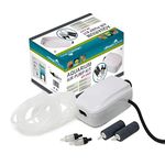 AllPondSolutions Aquarium Air Pump For Fish Tank Coldwater or Tropical up to 180 Litres - 2 Outlets - Ultra Quiet Oxygen Pump - Includes Airline Non-Return Valves and Air Stones - Complete Kit