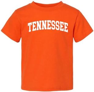 Wild Bobby State of Tennessee College Style White Fashion Toddler Crew Graphic T-Shirt, Orange, 4T