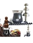 Richtots Premium Chocolate Fondue Fountain, 3 Tiers Stainless Steelcommercial DIY Chocolate Melting Machine, 4-Pound Capacity, for Nacho Cheese, BBQ Sauce, Ranch, Liqueuers, Black