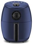 Maxi-Matic Elite Gourmet 2.1qt Hot Air Fryer with AdjCatable Timer and Temperature for Oil-Free Cooking, Blue Grey, Gray 2.1 Quart, blue gray (EAF-0201BG)