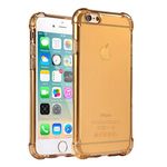 Jenuos iPhone 6 Plus Case, iPhone 6s Plus Case, Clear Shockproof Case Bumper Transparent Silicon TPU Cover for iPhone 6 Plus / 6S Plus 5.5” - Gold (6P-TPU-GD)