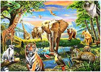 HUADADA Jigsaw Puzzles for Adults 1000 Pieces Jigsaw Puzzles for Adults Interesting Toys Brain Teaser Jigsaw Puzzles Birthday Gifts, Impossible Puzzle, Challenging Game - Safari Animal World