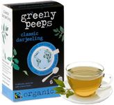 Greenypeeps Darjeeling Teabags, Organic Black Tea, 20 Count - Classic Blend, Fairtrade Certified, Delicate Light Taste with Zesty Freshness and a Warm Floral Finish