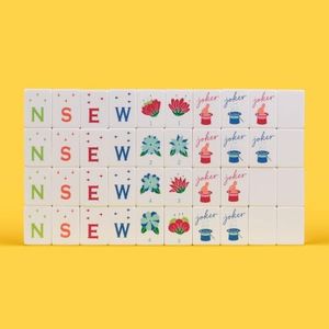 Morihaza Orchid Elegance Mahjong Set - 160 Acrylic Engraved Tiles with Botanical Floral Motifs | Luxury Gift for Orchid Lovers & Mahjong Enthusiasts | Unique Artistic Nature-Inspired Game Set