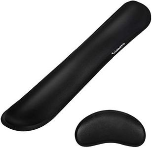 Gimars Almohadilla Reposamuñecas de Ratón Alfombrilla Teclado con Base Antideslizante Reposamuñeca Mouse de Espuma de Memoria Diseño Ergonómico Aliviar Dolor para Oficina Trabajo Estudio Juego, Negro