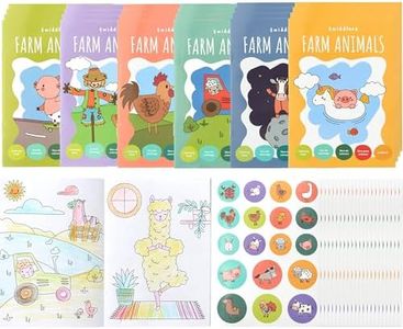 THE TWIDDLERS 24 Mini Libri da Colorare per Borse da Festa, con Adesivi - Tema Animali della Fattoria, Mini Libri A6 per Bambini, Età 4-8 Anni, Piccoli Libri da Colorare per Riempire le Borse da Festa