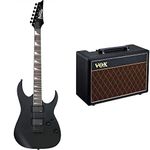 Ibanez GRG121DX-BKF GIO RG Series Electric Guitar - Black Flat & Vox - Pathfinder 10-10W Electric Guitar Combo Amplifier