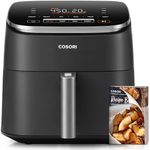 COSORI Air Fryer 9-in-1, Compact & Large 6-Qt, Fast Turbo Modes, 90°–450°F Even Results With Precise Temperature Control, Up to 95% Less Oil*, Roast, Bake, Dry, Reheat, Frozen, Broil, Proof, Grey