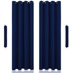 John Aird Eyelet Thermal Energy Saving Blackout Curtains Inc Tie Backs (Navy, 168cm Width x 137cm Drop (66"x 54")