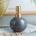 The Better Home Ceramic Soap Dispenser Bottle for Bathroom 300ml | Soap Dispenser for Kitchen | Liquid Soap Dispenser | Dispenser for Shampoo, Sanitizer | Bathroom Accessories Items - Grey