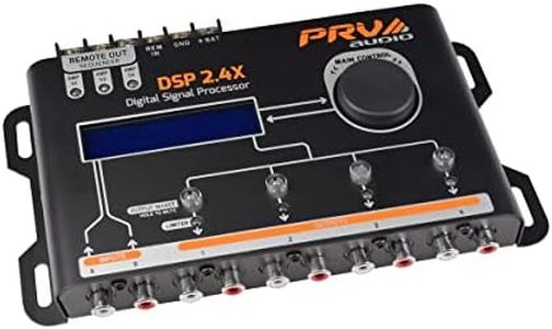 PRV AUDIO Car Audio DSP 2.4X Digital Crossover and Equalizer 4 Channel Full Digital Signal Audio Processor DSP with Sequencer Remote Relay