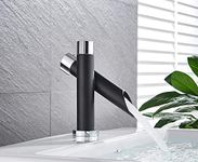 InArt Innovative Bamboo Shape Brass Sink Faucet Bathroom Single Lever Hole Hot & Cold Wash Basin Mixer, Basin tap Faucet (Matt Black)