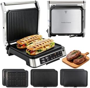 6-in-1 Panini Press and Indoor Grill, Sandwich Maker,8 Auto Modes,Open 180°