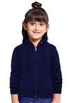 ADBUCKS Rich Cotton Full Sleeves Hooded Regular Fit Zipper Sweatshirt For Girls & Boys Jacket With Hoodies (Blue, 4-5 Years)