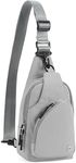 WESTBRONCO Small Sling Bag for Women Nylon Crossbody Sling Backpck Lightweight for Travel Casual Daily, A-grey, Compact