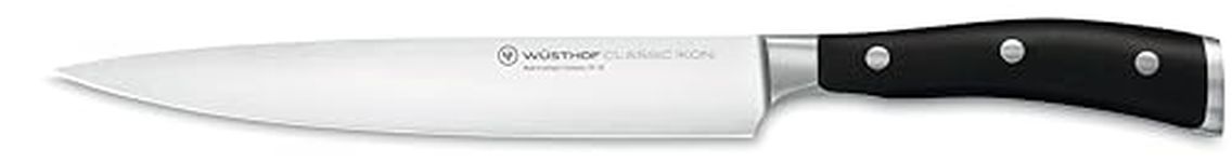 Wüsthof Classic Ikon 8 Inch Carving Knife, Black, 20 cm
