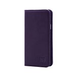 32nd Classic Series - Real Leather Book Wallet Case Cover for Samsung Galaxy S6, Real Leather Design with Card Slot, Magnetic Closure and Built in Stand - Aubergine