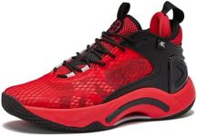 AND1 Scope Basketball Shoes for Women and Men, Mid Top Indoor or Outdoor Basketball Sneakers - Red/Black, 10.5 Medium