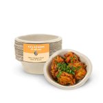 SANWALSA [180 ml, 50 Count, Square, Beige Disposable Bagasse Bowls | Eco-Friendly Sugarcane Paper Bowl for Wedding, Party, Cafes | Ideal for Soups, Dal, Ice-Cream & Desserts